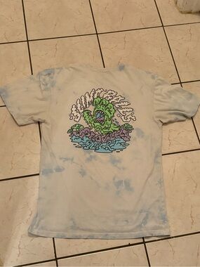 Graphic Tie-Dye Tee with Neon Monster Back Print